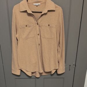 Workshop Republic Clothing Beige Collared Shirt